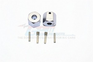 GPM ALUMINIUM WHEEL HEX ADAPTERS 12MM X 11MM 1/10 AXIAL SCX10 II - GUN SILVER - SCX2010/1211-GS