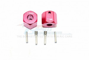 GPM ALUMINIUM WHEEL HEX ADAPTERS 12MM X 11MM 1/10 AXIAL SCX10 II - SCX2010/1211-R