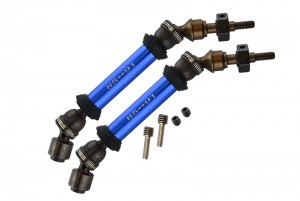 STEEL ALUMINIUM FRONT CVD DRIVE SHAFT WITH 12MMX6MM WHEEL HEX TRAXXAS SLASH 4X4 & LOW-CG 68086-2 - Blue - SSLA1280FH-B
