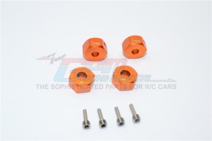GPM ALUMINIUM HEX ADAPTER 12MMx7MM GMADE-R1 ROCK BUGGY - ORANGE - GM010/12X7-OR