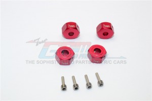 GPM ALUMINIUM HEX ADAPTER 12MMx7MM GMADE-R1 ROCK BUGGY - RED - GM010/12X7-R