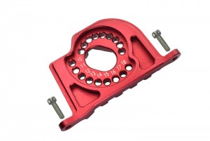 GPM BR018 ALUMINUM MOTOR MOUNT PLATE WITH HEAT SINK FINS  LOSI 1/10 BAJA REY DESERT TRUCK LOS03008 - RED - BR018-R