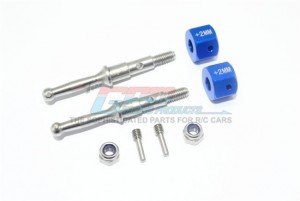 GPM STAINLESS STEEL REAR WHEEL SHAFT W. ALUMINUM HEX ADAPTER (+2MM) TAMIYA 1/8 T3-01 DANCING RIDER-57405 - T3023SR/+2MM-B