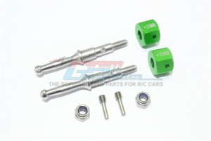 GPM STAINLESS STEEL REAR WHEEL SHAFT W. ALUMINUM HEX ADAPTER (+2MM) TAMIYA 1/8 T3-01 DANCING RIDER-57405 - T3023SR/+2MM-G
