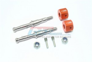 GPM STAINLESS STEEL REAR WHEEL SHAFT W. ALUMINUM HEX ADAPTER (+2MM) TAMIYA 1/8 T3-01 DANCING RIDER-57405 - T3023SR/+2MM-OR