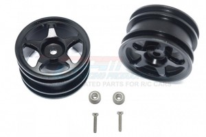 GPM ALUMINIUM REAR WHEEL (5 POLES DESIGN)  TAMIYA 1/8 T3-01 DANCING RIDER-57405 - T3050R-BK