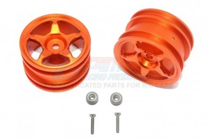 GPM ALUMINIUM REAR WHEEL (5 POLES DESIGN)  TAMIYA 1/8 T3-01 DANCING RIDER-57405 - T3050R-OR