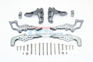 GPM SB030 ALUMINUM REAR DAMPER MOUNT TEAM LOSI 1/6 SUPER BAJA REY 4X4 - GUN SILVER - SB030-GS