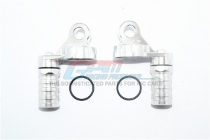 GPM SB100F/R/L ALUMINUM DAMPER CAP W. PIGGYBACK RESERVOIRS TEAM LOSI 1/6 SUPER BAJA REY 4X4 - SILVER - SB100F/R/L-S