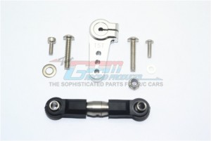 GPM ALUMINUM SERVO HORN WITH STAINLESS STEEL ADJUSTABLE TIE ROD  TEAM LOSI 1/6 SUPER BAJA REY 4X4 - SILVER - SB16015-S