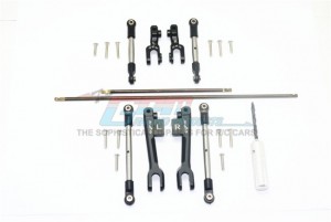 GPM SUDR312FRS SPRING STEEL FRONT+REAR SWAY BAR & ALUMINUM SWAY BAR ARM & STAINLESS STEEL LINKAGE 1/10 RUSTLER 4X4 VXL 67076-4 - BLACK - SUDR312FRS-BK
