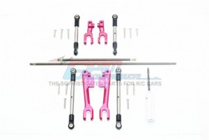 GPM SUDR312FRS SPRING STEEL FRONT+REAR SWAY BAR & ALUMINUM SWAY BAR ARM & STAINLESS STEEL LINKAGE 1/10 RUSTLER 4X4 VXL 67076-4 - RED - SUDR312FRS-R