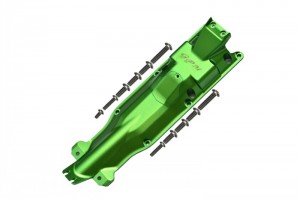 GPM ER2331M ALUMINUM 3D SKID PLATE FOR MIDDLE OF CHASSIS TRAXXAS E-REVO MONSTER 56087 - GREEN - ER2331M-G