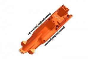 GPM ER2331M ALUMINUM 3D SKID PLATE FOR MIDDLE OF CHASSIS TRAXXAS E-REVO MONSTER 56087 - ORANGE - ER2331M-OR