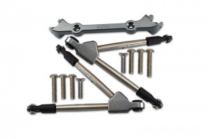 GPM RUS4049F ALUMINUM FRONT TIE RODS WITH STABILIZER FOR C HUB TRAXXAS 1/10 RUSTLER 4X4 VXL 67076-4 - RUS4049F-GS