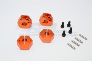 GPM AX010/14X7MM ALLOY HEX ADAPTER (14MMX7MM)-4PCS SET  FOR OPTIONAL 14MM HEX WHEEL AXIAL EXO TERRA BUGGY - AX010/14X7MM-OR