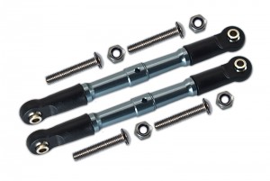 GPM RK162 ALUMINUM FRONT TURNBUCKLE FOR STEERING LOSI RC 1/10 ROCK REY LOS03009T1/T2 - GUN SILVER - RK162-GS-BEBK