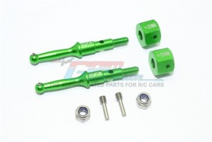 GPM T3023R/+2MM ALUMINUM REAR WHEEL SHAFT W. HEX ADAPTER (+2MM) TAMIYA 1/8 T3-01 DANCING RIDER 57405 - GREEN - T3023R/+2MM-G