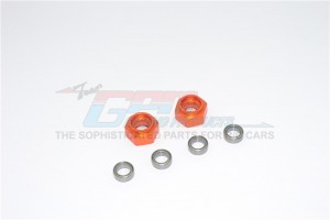 GPM DT3010F ALUMINIUM FRONT WHEEL HEX ADAPTER WITH BEARING - 2PCS SET (USE WITH GPM OPTIONAL EX WHEELS & TIRES) TAMIYA DT-03 - DT3010F-OR