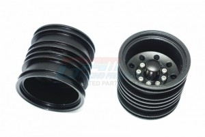 GPM TRU1007R  ALUMINIUM REAR WHEEL 9 HOLES DESIGN 1/14 Tractor Truck - BLACK - TRU1007R-BK