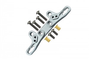 GPM TT2028 ALLOY FRONT/REAR DAMPER PLATE 1/10 RC TAMIYA TT-02 - SILVER - TT2028-S