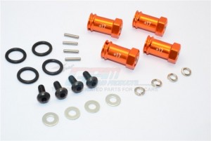 GPM SLA010/+17MM ALLOY HEX ADAPTOR(+17MM) 1/10 TRAXXAS SLASH 4X4 - ORANGE - SLA010/+17MM-OR