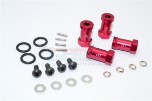 GPM SLA010/+17MM ALLOY HEX ADAPTOR(+17MM) 1/10 TRAXXAS SLASH 4X4 - RED - SLA010/+17MM-R