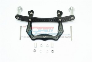 GPM RUS028 ALLOY FRONT DAMPER PLATE WITH GRAPHITE  BODY POST MOUNT AND DELRIN POST TRAXXAS RUSTLER VXL - BLACK - RUS028-BK