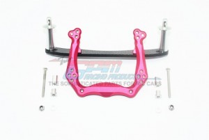 GPM RUS028 ALLOY FRONT DAMPER PLATE WITH GRAPHITE  BODY POST MOUNT AND DELRIN POST TRAXXAS RUSTLER VXL - RED - RUS028-R