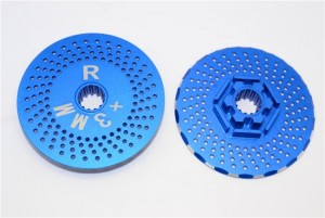 GPM TXM006R/DISK ALUMINIUM REAR WHEEL HEX CLAW +3MM WITH BRAKE DISK TRAXXAS XMAXX - BLUE - TXM006R/DISK-B