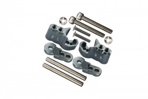 GPM TXM030  ALUMINIUM REAR ADJUSTABLE SHOCK MOUNT TRAXXAS XMAXX 6S 8S MONSTER - GUN SILVER - TXM030-GS