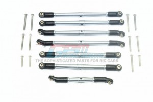 GPM TRX4160F ALUMINIUM ADJUSTABLE UPPER & LOWER SUSPENSION LINKS TRAXXAS-1/10 TRX-4 FORD BRONCO 82046-4, BLAZER 82076-4 - GUN SILVER - TRX4160F-GS-BEBK