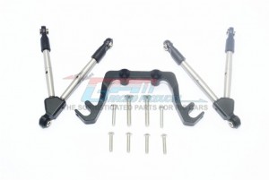 GPM SLA049LCG ALUMINUM FRONT TIE RODS WITH STABILIZER FOR C HUB 1/10 RC TRAXXAS SLASH 4X4 VXL LOW-CG 68086-21 - SLA049LCG-BK