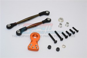 GPM LB160STM STEEL MODIFIED ANTI-THREAD STEERING TIE ROD WITH SERVO HORN TAMIYA LUNCH BOX - ORANGE - LB160STM-OR