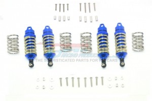 GPM RUS47580FR ALUMINUM FRONT+REAR SHOCKS (LOW CENTER OF GRAVITY VERSION)  TRAXXAS RUSTLER 4X4 VXL 67076-4, SLASH 1/10 4X4, SLASH 1/10 4X4 LCG, SLASH 2WD - BLUE - RUS47580FR-B-GD-BEBK