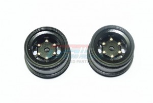 GPM FL8896W/+2MM ALUMINUM +2MM 6 LUG REAR RIM  1/8 RC X-Rider Flamingo - FL8896W/+2MM-BK