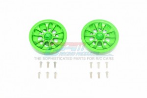 GPM SCX2U8895W ALUMINUM FRONT / REAR 5 LUG RIM 1/10 4WD ELECTRIC SCX10 II CRAWLER UMG10 AXI90075 - GREEN - SCX2U8895W-G
