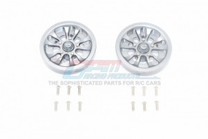 GPM SCX2U8895W ALUMINUM FRONT / REAR 5 LUG RIM 1/10 4WD ELECTRIC SCX10 II CRAWLER UMG10 AXI90075 - GUN SILVER - SCX2U8895W-GS