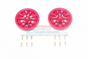 GPM SCX2U8895W ALUMINUM FRONT / REAR 5 LUG RIM 1/10 4WD ELECTRIC SCX10 II CRAWLER UMG10 AXI90075 - RED - SCX2U8895W-R