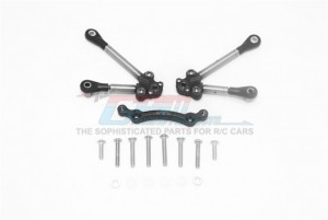 GPM GT049FT TITANIUM FRONT TIE RODS WITH STABILIZER FOR C HUB TRAXXAS 1/10 4WD FORD GT4-TEC 2.0 - BLACK - GT049FT-BK