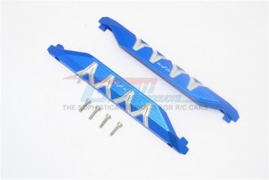 GPM TXMS014X 8923 ALUMINUM CHASSIS NERF BARS (SILVER INLAY VERSION)  TRAXXAS MAXX MONSTER - BLUE - TXMS014X-B