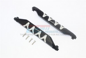 GPM TXMS014X 8923 ALUMINUM CHASSIS NERF BARS (SILVER INLAY VERSION)  TRAXXAS MAXX MONSTER - BLACK - TXMS014X-BK