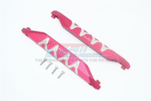 GPM TXMS014X 8923 ALUMINUM CHASSIS NERF BARS (SILVER INLAY VERSION)  TRAXXAS MAXX MONSTER - RED - TXMS014X-R