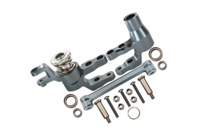 GPM TXMS048 ALUMINUM STEERING ASSEMBLY 1/10 RC TRAXXAS MAXX MONSTER - GUN SILVER - TXMS048-GS