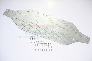 GPM XO016 ALUMINIUM 4MM MAIN CHASSIS TRAXXAS XO-01 SUPER CAR - Gun silver - XO016-GS