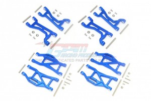 GPM TXMS5455 ALUMINIUM FRONT And REAR UPPER And LOWER ARMS Combo Set TRAXXAS MAXX - BLUE - TXMS5455-B