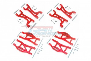GPM TXMS5455 ALUMINIUM FRONT And REAR UPPER And LOWER ARMS Combo Set TRAXXAS MAXX - RED - TXMS5455-R