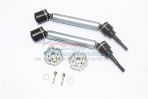 GPM TXMS123HEX HARDEN STEEL ALUMINUM FRONT/REAR ADJUSTABLE CVD DRIVE SHAFT+HEX ADAPTER TRAXXAS MAXX - TXMS123HEX-GS